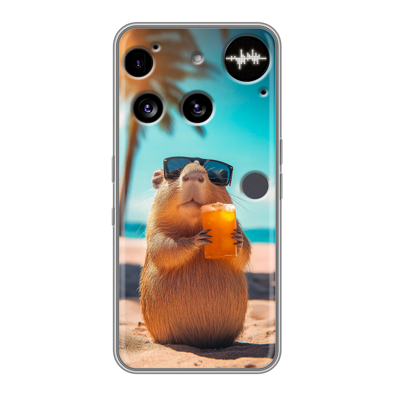Силиконовый чехол на Nothing Phone (3) с принтом Капибара Силиконовый чехол на Nothing Phone (3) с принтом Капибара