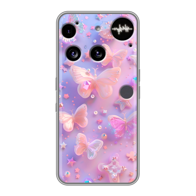 Силиконовый чехол на Nothing Phone (3) с принтом Бабочки Силиконовый чехол на Nothing Phone (3) с принтом Бабочки