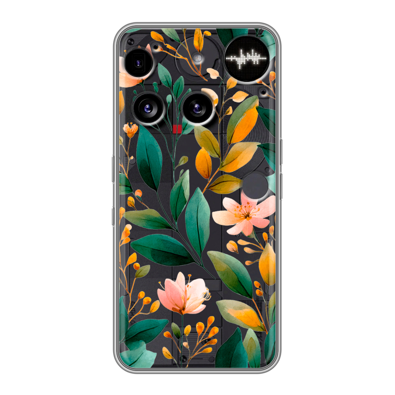 Силиконовый чехол на Nothing Phone (3) с принтом Цветы паттерн Силиконовый чехол на Nothing Phone (3) с принтом Цветы паттерн