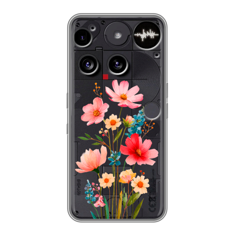 Силиконовый чехол на Nothing Phone (3) с принтом Цветы Силиконовый чехол на Nothing Phone (3) с принтом Цветы