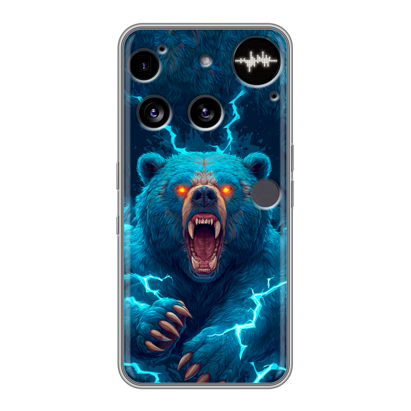 Силиконовый чехол на Nothing Phone (3) с принтом Медведь Силиконовый чехол на Nothing Phone (3) с принтом Медведь