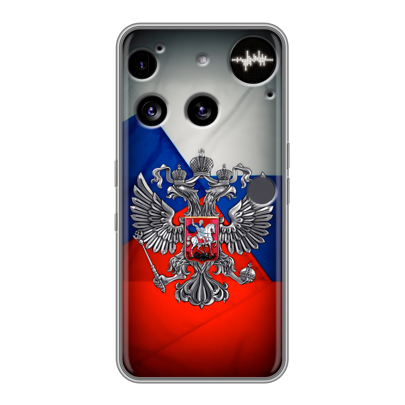 Силиконовый чехол на Nothing Phone (3) с принтом Флаг России Силиконовый чехол на Nothing Phone (3) с принтом Флаг России
