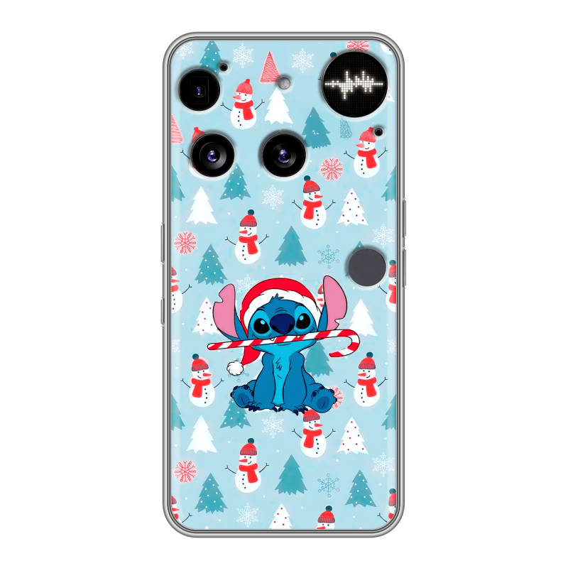 Силиконовый чехол на Nothing Phone (3) с принтом Стич Новый год Силиконовый чехол на Nothing Phone (3) с принтом Стич Новый год