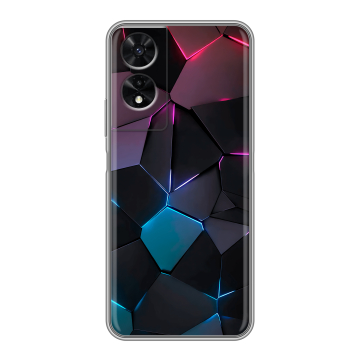 Силиконовый чехол на TCL 505 с принтом Геометрия неона