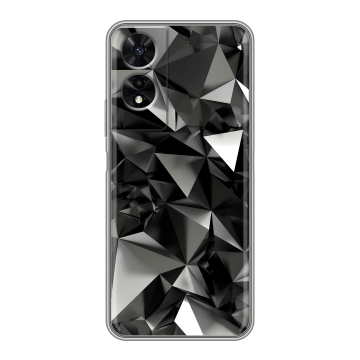 Силиконовый чехол на TCL 505 с принтом Черные кристаллы Силиконовый чехол на TCL 505 с принтом Черные кристаллы