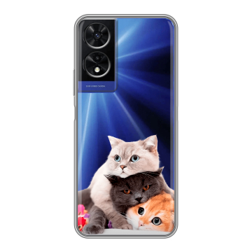 Силиконовый чехол на TCL 505 с принтом Кошки Силиконовый чехол на TCL 505 с принтом Кошки