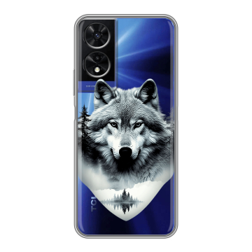 Силиконовый чехол на TCL 505 с принтом Волк в лесу Силиконовый чехол на TCL 505 с принтом Волк в лесу