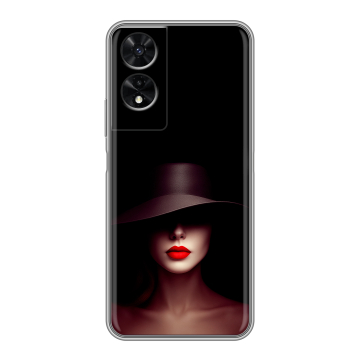 Силиконовый чехол на TCL 505 с принтом Девушка в шляпе Силиконовый чехол на TCL 505 с принтом Девушка в шляпе