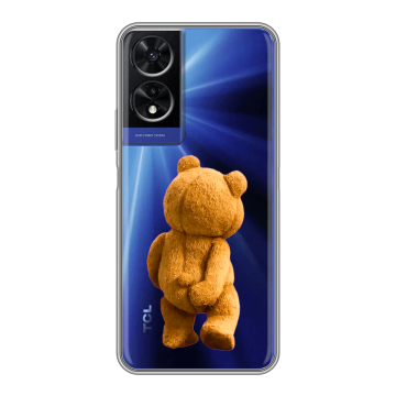 Силиконовый чехол на TCL 505 с принтом Медведь