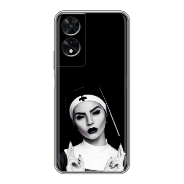 Силиконовый чехол на TCL 505 с принтом монашка Силиконовый чехол на TCL 505 с принтом монашка