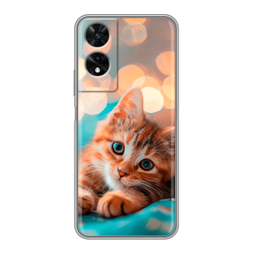 Силиконовый чехол на TCL 505 с принтом котик Силиконовый чехол на TCL 505 с принтом котик