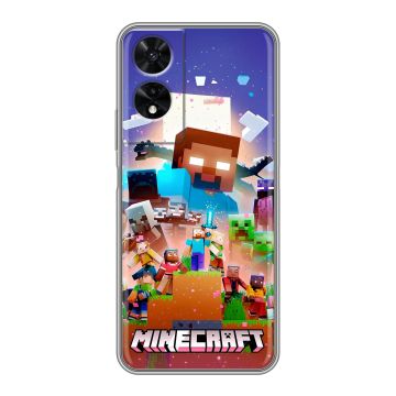 Силиконовый чехол на TCL 505 с принтом Майнкрафт Minecraft
