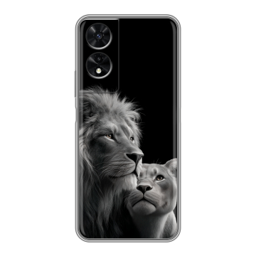 Силиконовый чехол на TCL 505 с принтом Лев кошки Силиконовый чехол на TCL 505 с принтом Лев кошки