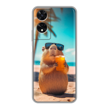 Силиконовый чехол на TCL 505 с принтом Капибара