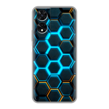 Силиконовый чехол на TCL 505 с принтом Неоновые соты Силиконовый чехол на TCL 505 с принтом Неоновые соты