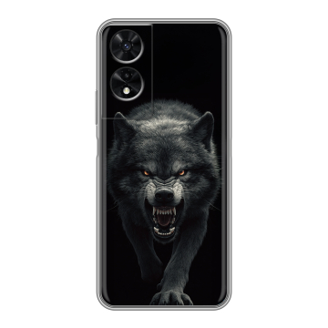 Силиконовый чехол на TCL 505 с принтом Волк