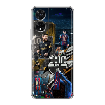 Силиконовый чехол на TCL 505 с принтом Messi Barcelona