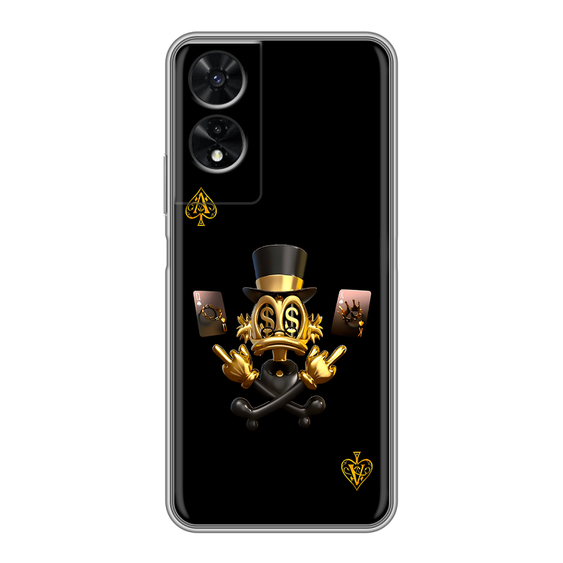 Силиконовый чехол на TCL 505 с принтом Золотой скрудж макдак Силиконовый чехол на TCL 505 с принтом Золотой скрудж макдак