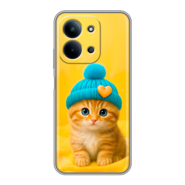 Силиконовый чехол на Redmi 15C с принтом Котенок в шапке Силиконовый чехол на Redmi 15C с принтом Котенок в шапке