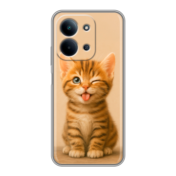 Силиконовый чехол на Redmi 15C с принтом котенок