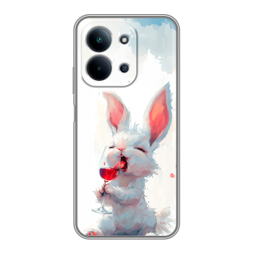 Силиконовый чехол на Redmi 15C с принтом кролик зайчик