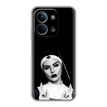 Силиконовый чехол на Redmi 15C с принтом монашка