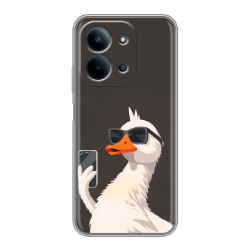 Силиконовый чехол на Redmi 15C с принтом утка в очках