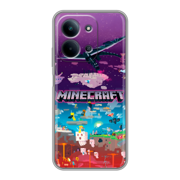 Силиконовый чехол на Redmi 15C с принтом Майнкрафт Minecraft