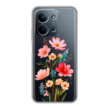 Силиконовый чехол на Redmi 15C с принтом Цветы