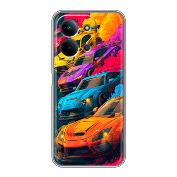 Силиконовый чехол на Redmi 15C с принтом Тачки