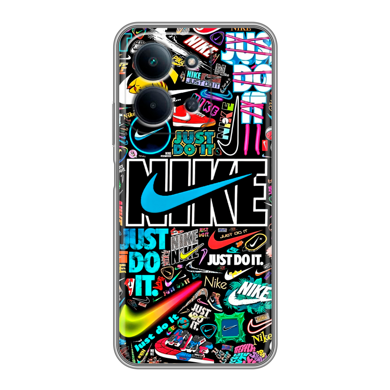Силиконовый чехол на Redmi 15C с принтом найк nike черный Силиконовый чехол на Redmi 15C с принтом найк nike черный