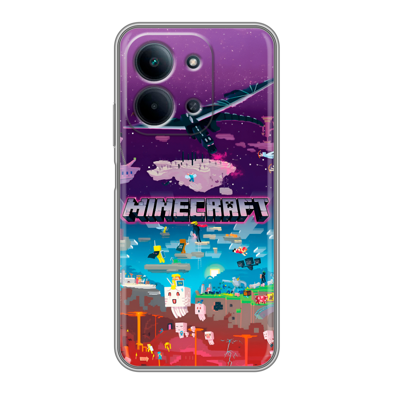 Силиконовый чехол на Redmi 15C с принтом Майнкрафт Minecraft Силиконовый чехол на Redmi 15C с принтом Майнкрафт Minecraft