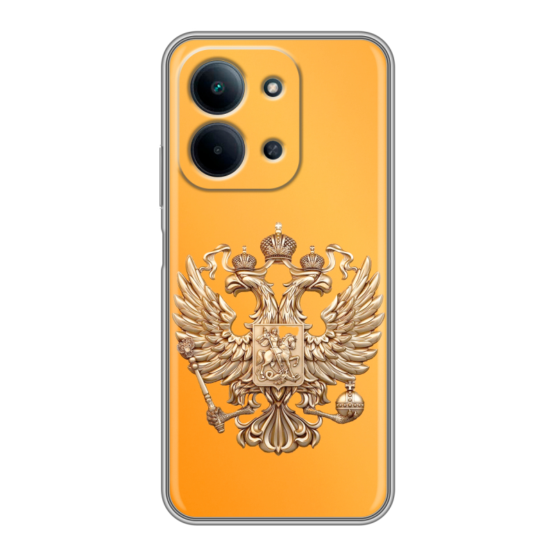 Силиконовый чехол на Redmi 15C с принтом Герб Флаг России Силиконовый чехол на Redmi 15C с принтом Герб Флаг России