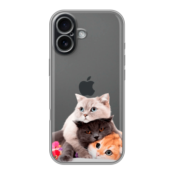 Силиконовый чехол на Iphone 17 с принтом Кошки Силиконовый чехол на Iphone 17 с принтом Кошки