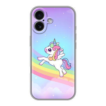 Силиконовый чехол на Iphone 17 с принтом Единорог