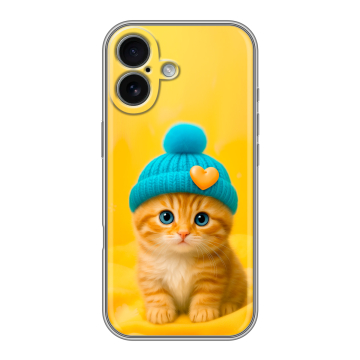 Силиконовый чехол на Iphone 17 с принтом Котенок в шапке