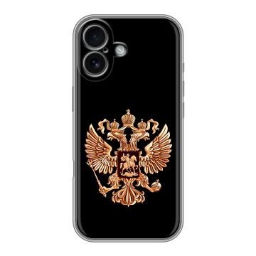 Силиконовый чехол на Iphone 17 с принтом Герб России золотой