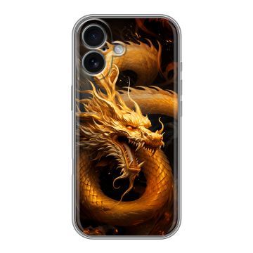 Силиконовый чехол на Iphone 17 с принтом Золотой дракон