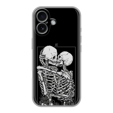 Силиконовый чехол на Iphone 17 с принтом Поцелуй скелетов Силиконовый чехол на Iphone 17 с принтом Поцелуй скелетов