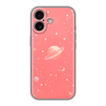 Силиконовый чехол на Iphone 17 с принтом Розовый космос Силиконовый чехол на Iphone 17 с принтом Розовый космос