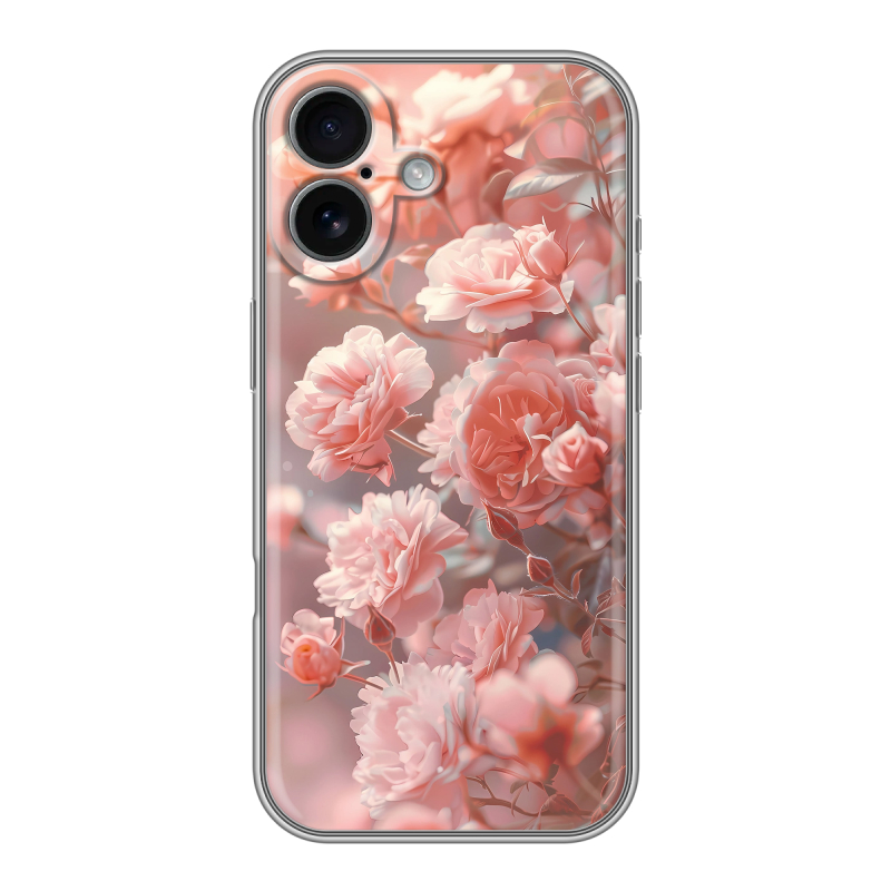 Силиконовый чехол на Iphone 17 с принтом Розовые розы Силиконовый чехол на Iphone 17 с принтом Розовые розы