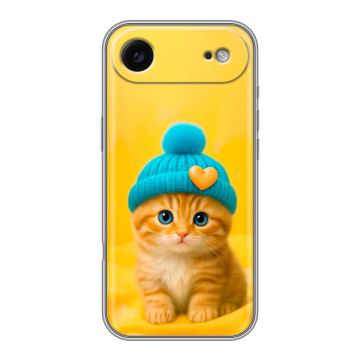 Силиконовый чехол на Iphone 17 Air с принтом Котенок в шапке Силиконовый чехол на Iphone 17 Air с принтом Котенок в шапке