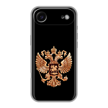 Силиконовый чехол на Iphone 17 Air с принтом Герб России золотой