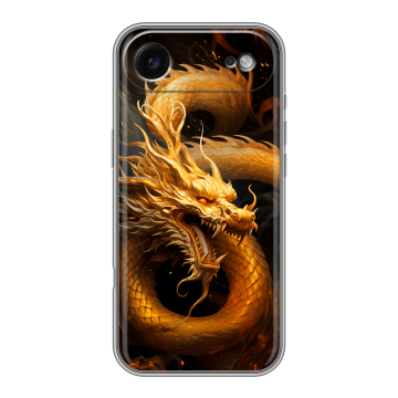 Силиконовый чехол на Iphone 17 Air с принтом Золотой дракон