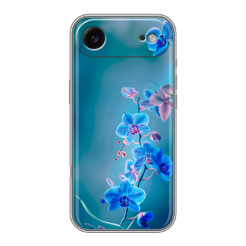 Силиконовый чехол на Iphone 17 Air с принтом Голубые цветы Силиконовый чехол на Iphone 17 Air с принтом Голубые цветы