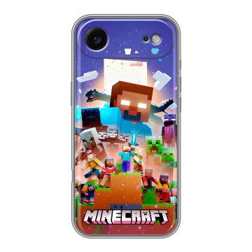Силиконовый чехол на Iphone 17 Air с принтом Майнкрафт Minecraft