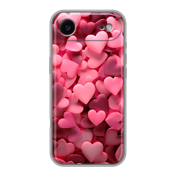 Силиконовый чехол на Iphone 17 Air с принтом розовые сердечки Силиконовый чехол на Iphone 17 Air с принтом розовые сердечки