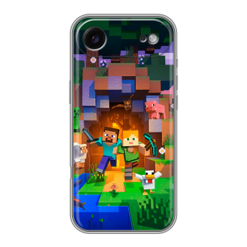 Силиконовый чехол на Iphone 17 Air с принтом Майнкрафт Minecraft