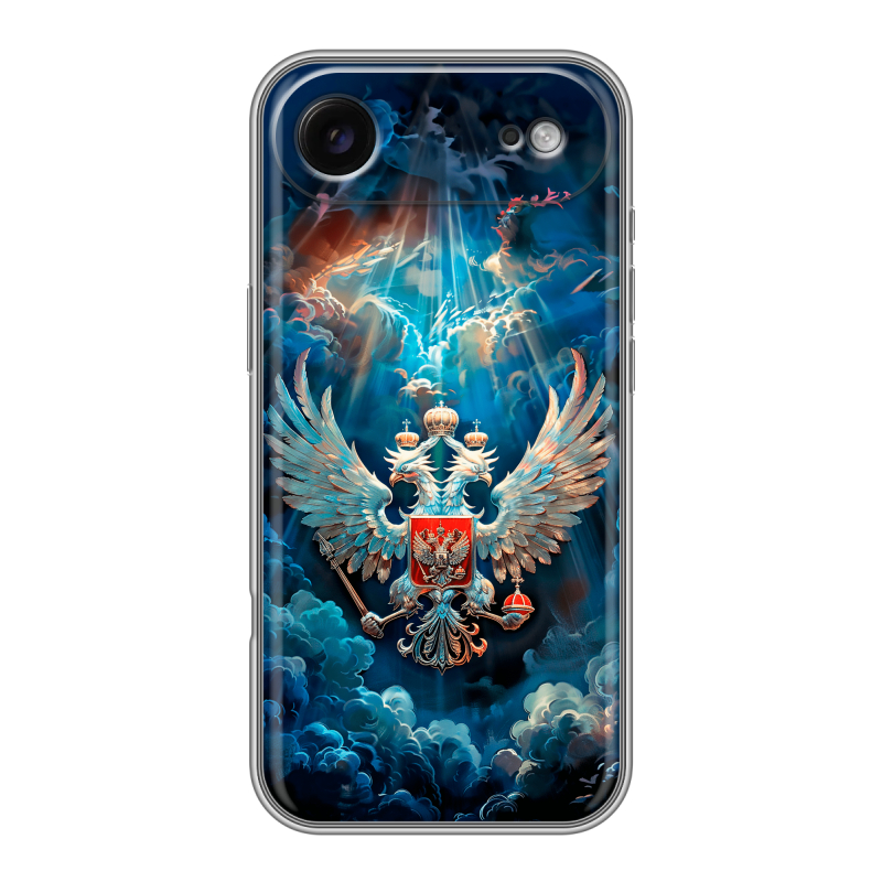 Силиконовый чехол на Iphone 17 Air с принтом Герб флаг России Силиконовый чехол на Iphone 17 Air с принтом Герб флаг России