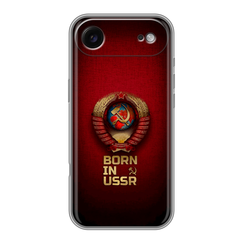 Силиконовый чехол на Iphone 17 Air с принтом Флаг Герб СССР Силиконовый чехол на Iphone 17 Air с принтом Флаг Герб СССР